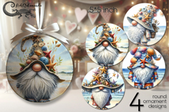 Beach life gnome | round ornaments sublimation PL Product Image 1