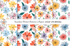 Seamless Flower Patterns | Digital Papers Product Image 1