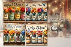 Motivating inscriptions | 4 square coaster sublimation Product Image 1