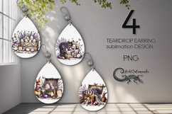 Easter Rabbit | Teardrop Earring Sublimation design PL2 Product Image 1