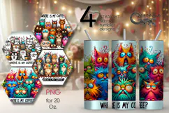 Morning animals | 4 skinny tumbler Sublimation designs PL2 Product Image 1
