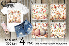 Easter rabbit | 4 spring PNG Sublimation designs P2 Product Image 1