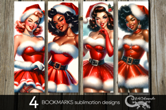 Christmas Pin up Girl | Xmas bookmarks sublimation design P2 Product Image 1