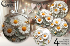 3d flowers | 4 spring round ornaments designs PL2 Product Image 1