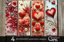 Watercolor hearts | boho bookmarks sublimation design PL2 Product Image 1