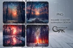 Christmas forest | 4 square coaster sublimation designs P2 Product Image 1