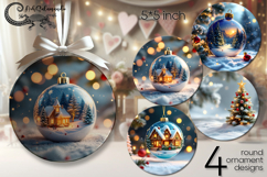 New year moods | 4 Xmas round ornaments sublimation PL2 Product Image 1