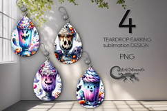 Funny Halloween character | Teardrop Earring Sublimation P2 Product Image 1