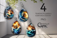 Fantasy ship | 4 Magic Sublimation Teardrop Earring designs2 Product Image 1