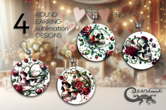 Gothic skulls | 4 Sublimation round earring designs P2 Product Image 1