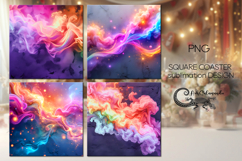 Abstract rainbow background | 4 square coaster sublimation P Product Image 1