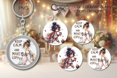 Good Morning | coffee Car coaster &amp; key chain design PL2 Product Image 1