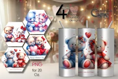 Valentine animals | teddy bears Skinny tumbler design PL Product Image 1