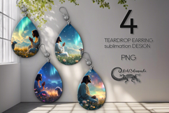 Christian cross | Sublimation Teardrop Earring design PLUS2 Product Image 1
