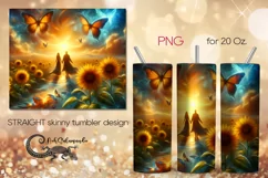 Romantic sunflower | Skinny tumbler Sublimation design PLUS2 Product Image 1