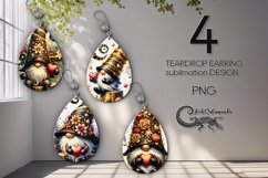 Valentine gnome | Sublimation teardrop earring designs PL2 Product Image 1