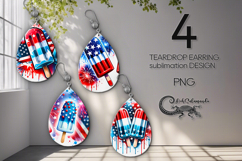 Patriotic USA flag | 4 american Teardrop earring designs P2 Product Image 1
