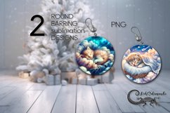 Sleeping baby animals | nursery Sublimation round earring P2 Product Image 1