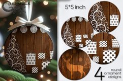 Merry Christmas | Wooden Xmas round ornaments sublimation P2 Product Image 1