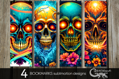 Skulls and flower | Halloween bookmarks sublimation design 2 Product Image 1
