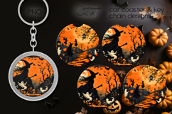 Vintage Halloween | car coaster &amp; key chain sublimation P2 Product Image 1