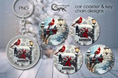 Vintage Christmas | xmas Car coaster &amp; key chain designs PL2 Product Image 1