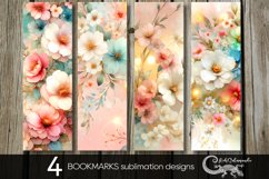 Watercolor flowers | spring bookmarks sublimation design PL2 Product Image 1