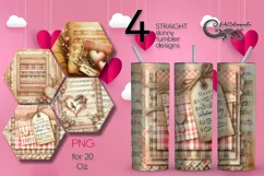Valentine shabby chic | 4 love Skinny tumbler sublimation P2 Product Image 1
