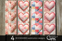 Candy patchwork | 4 vintage bookmarks sublimation designs P2 Product Image 1