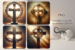Christian Cross faith | square coaster sublimation designs Product Image 1