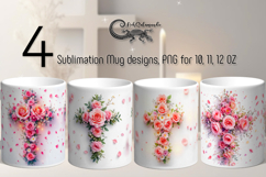 Christian cross, flowers 2 | 4 Faith Sublimation Mug designs Product Image 1