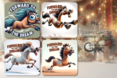 Funny animals | cartoon square coaster sublimation design P2 Product Image 1