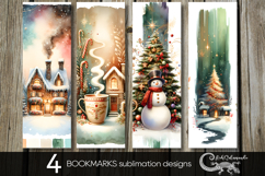 Christmas brushstroke | xmas bookmarks sublimation design P2 Product Image 1