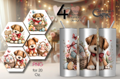 Easter animals | 4 Skinny tumbler Sublimation designs PL2 Product Image 1