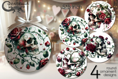 Gothic skulls | halloween round ornaments sublimation PL2 Product Image 1