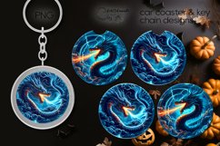 Chinese Dragon | coaster &amp; key chain sublimation design PL2 Product Image 1