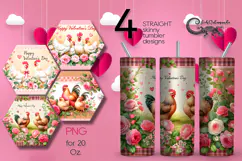 Valentine farmhause | 4 skinny tumbler sublimation designs P Product Image 1