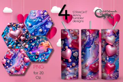 Love Pearls | 4 valentine Skinny tumbler sublimation designs Product Image 1