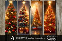 Christmas tree | 4 Xmas bookmarks sublimation design PL2 Product Image 1