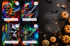 Music &amp; skulls | 4 Halloween Money Card Sublimation designs2 Product Image 1
