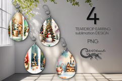 Christmas brushstroke | 4 Teardrop earring Sublimation P2 Product Image 1