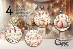 Easter rabbit | spring Round Earring Sublimation designs P2 Product Image 1