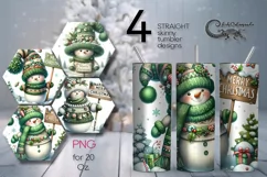 Xmas Snowman | cute Christmas Skinny tumbler sublimation2 Product Image 1