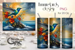 Modern Hummingbird | skinny tumbler Sublimation design PLUS2 Product Image 1