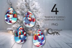 Christmas snowman | 4 winter Teardrop earring Sublimation2 Product Image 1