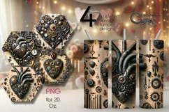 Steampunk hearts | love Skinny tumbler sublimation designs 2 Product Image 1