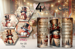 Cute Xmas snowman | vintage Skinny tumbler sublimation P2 Product Image 1