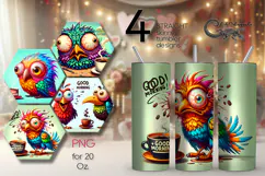 Good morning | 4 skinny tumbler Sublimation designs PL2, PNG Product Image 1