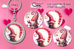 Valentine gnome | coaster &amp; key chain sublumation PLUS2 Product Image 1