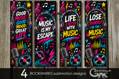Music Bookmark Sublimation Set | 4 bookmarks sublimation Product Image 1